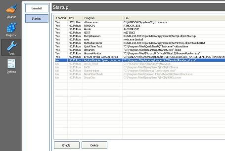 ccleaner startup